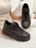 Leder-Sneaker G043 – SCHWARZ