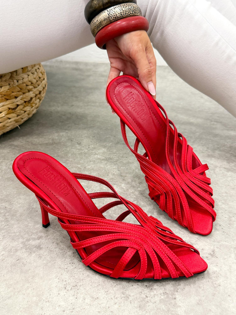 Damen-Pantoletten und -Mules G521 – ROT