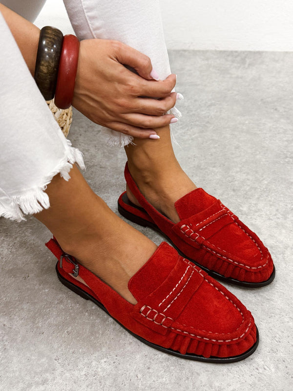 Leather sandals G367 - RED