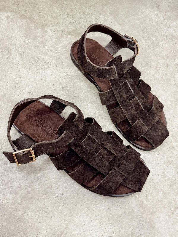 Leather sandals G435 - BROWN