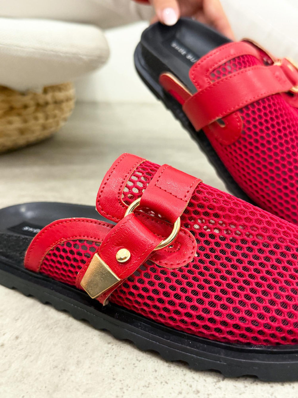 Damen Slipper und Pantoletten G496 - ROT