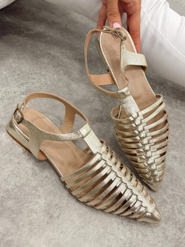 Leather sandals G390 - GOLD