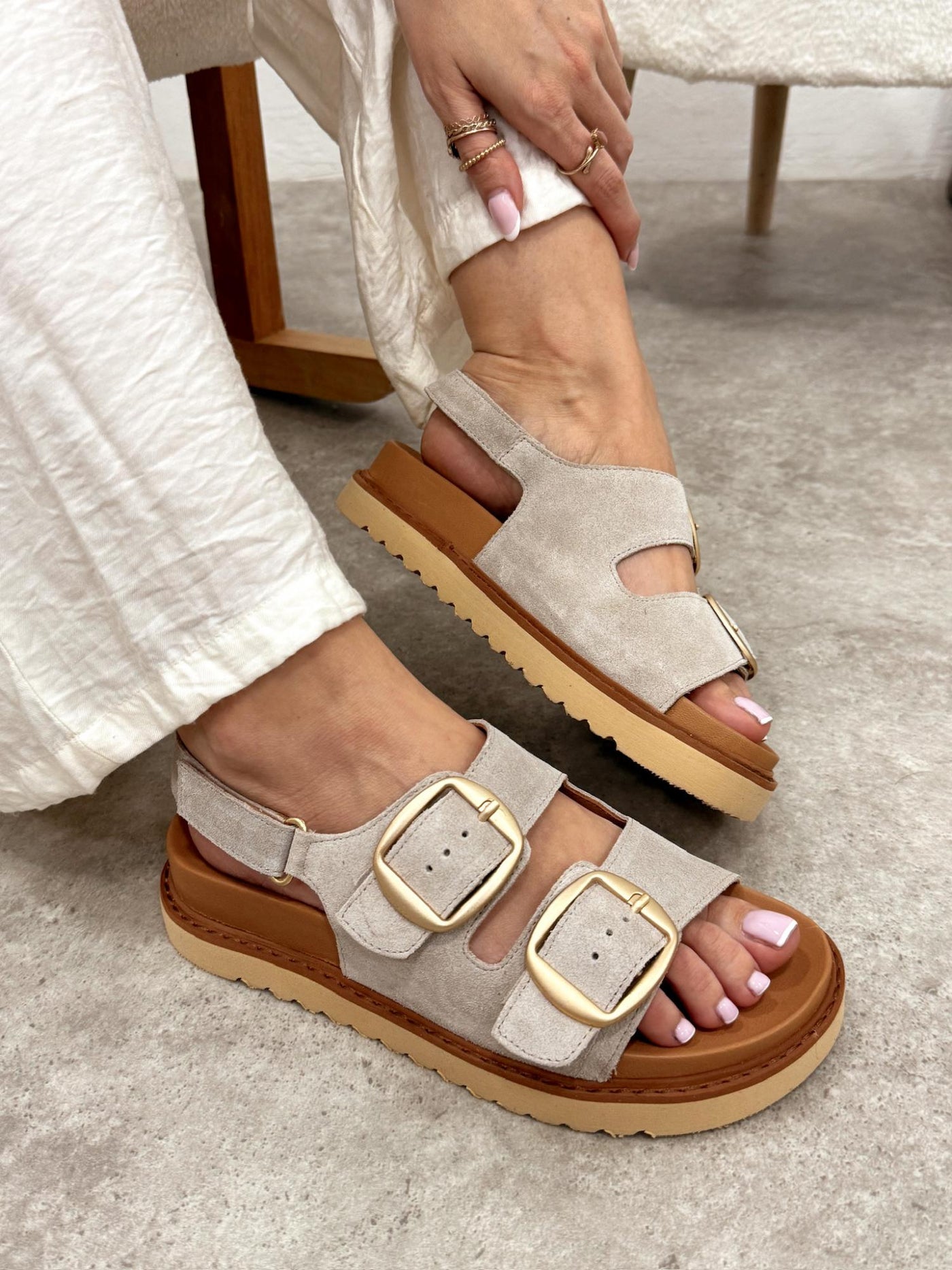 Ledersandalen G133 - GRAU
