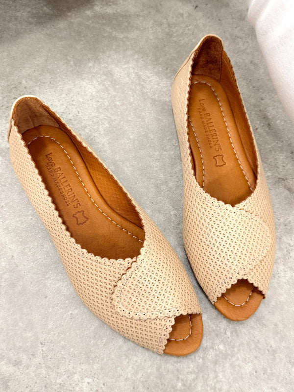 Leather sandals G416 - BEIGE
