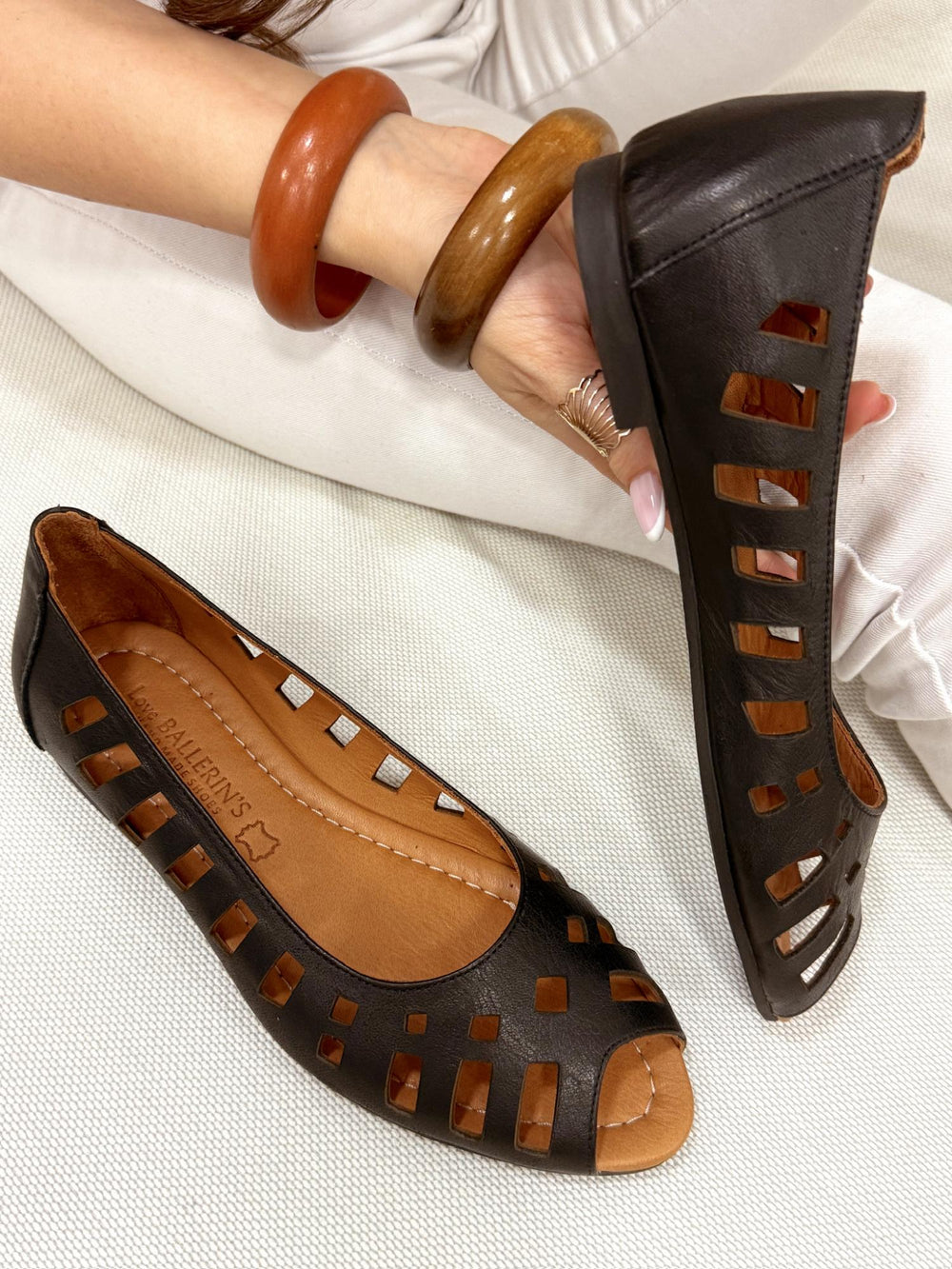 Leather sandals G204 - BLACK