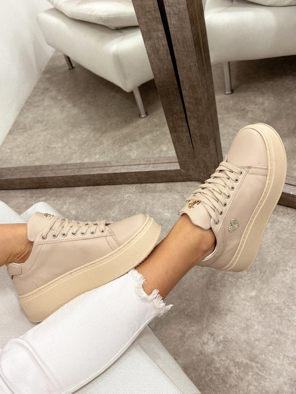 Leather sneakers G164 - BEIGE