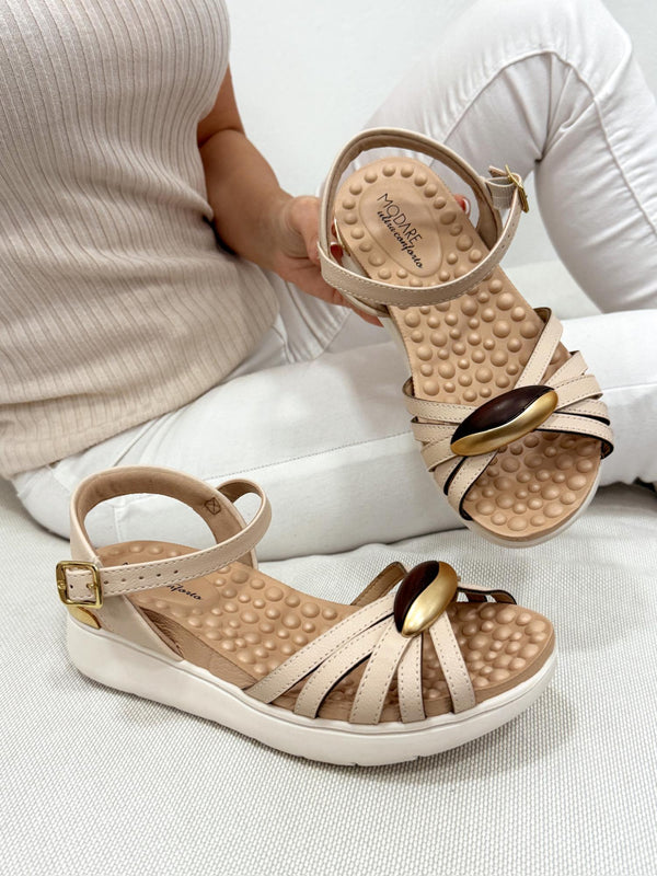 Women sandals G066 - LIGHT BEIGE