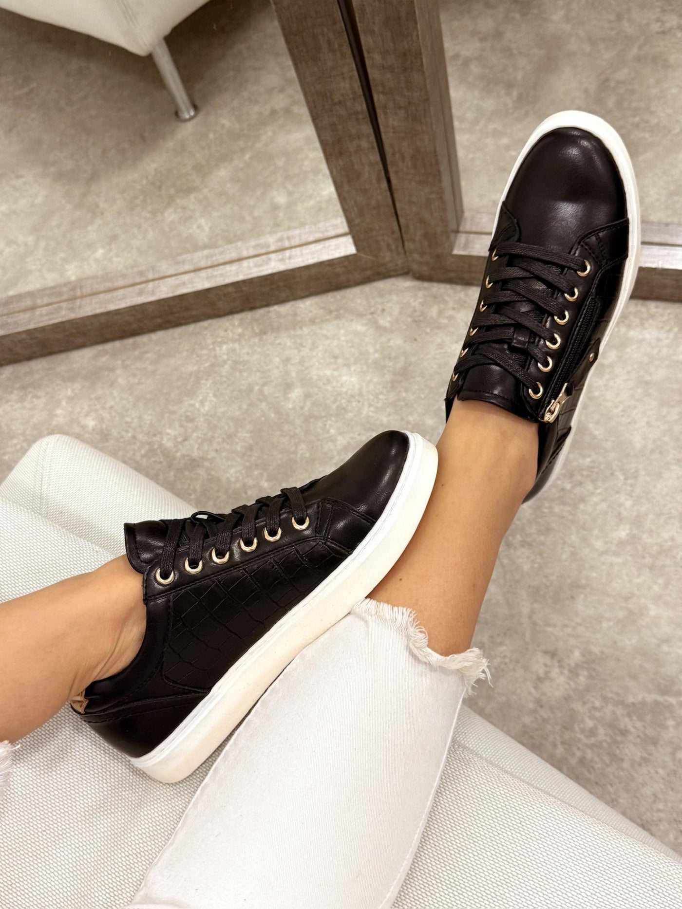 Damen-Sneaker F991 - SCHWARZ