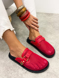 Damen Slipper und Pantoletten G496 - ROT
