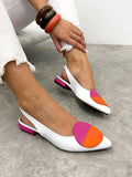 Sandale din piele G391 - ALB