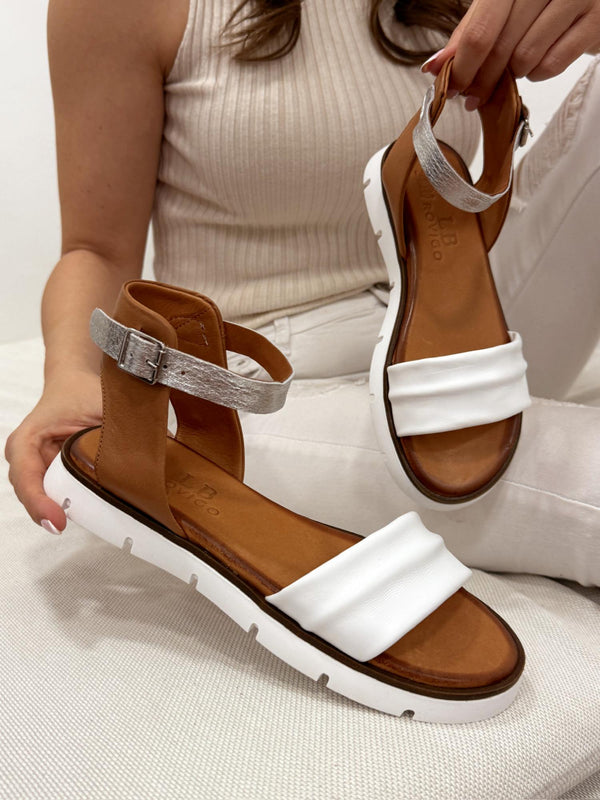 Leather sandals G169 - WHITE