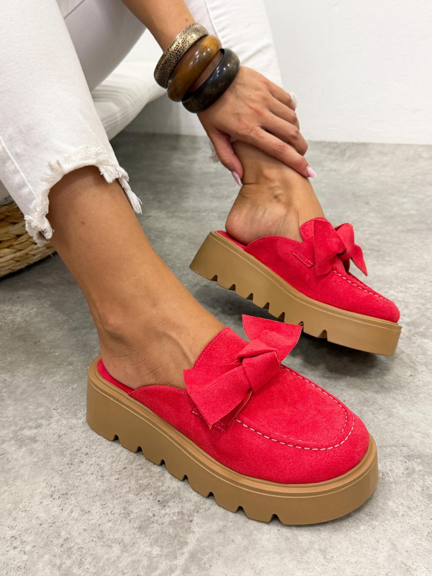 Damen Pantoletten und Mules G497 - ROT
