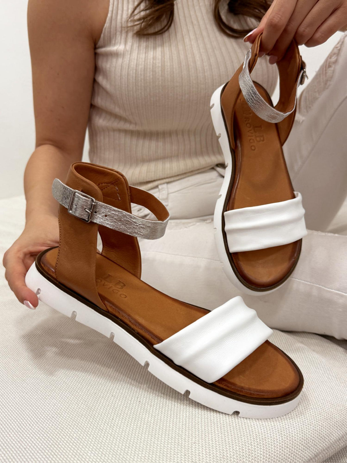 Ledersandalen G169 - WEISS