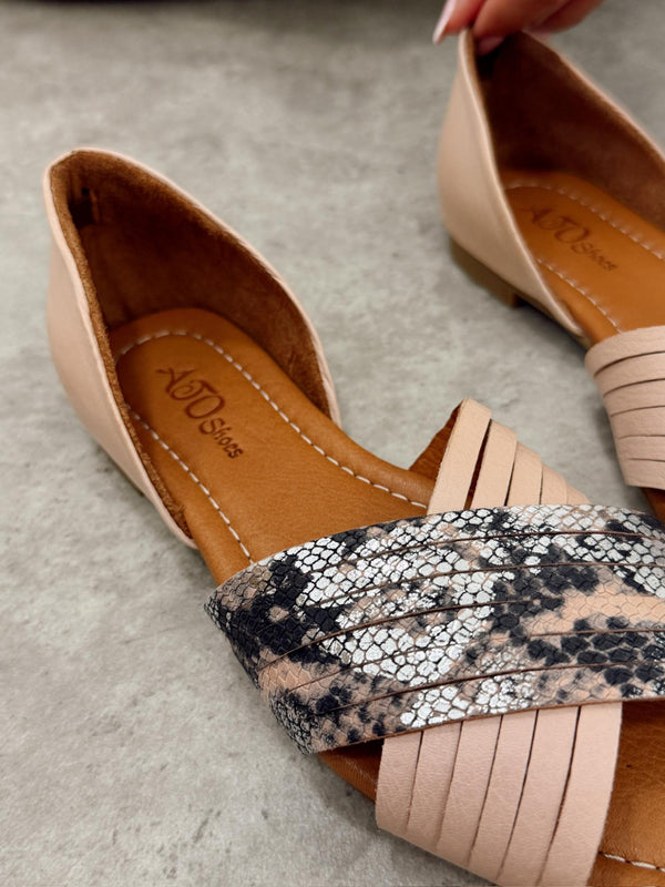 Leather sandals G473 - POWDER ROSE
