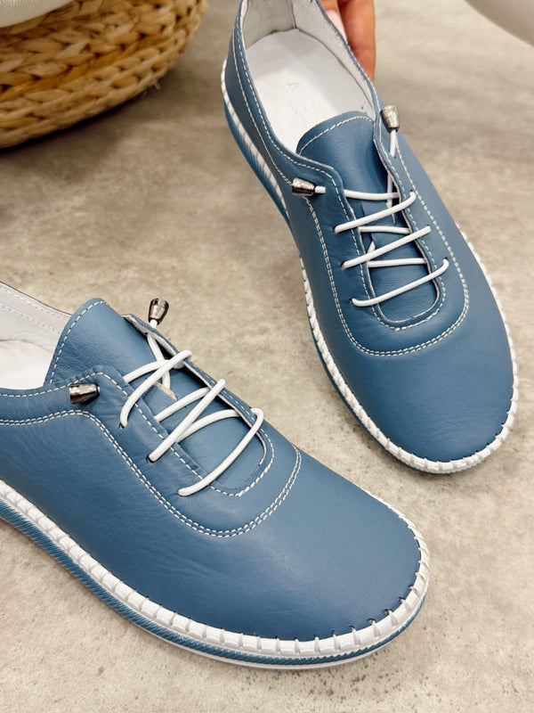 Leather sneakers G450 - BLUE