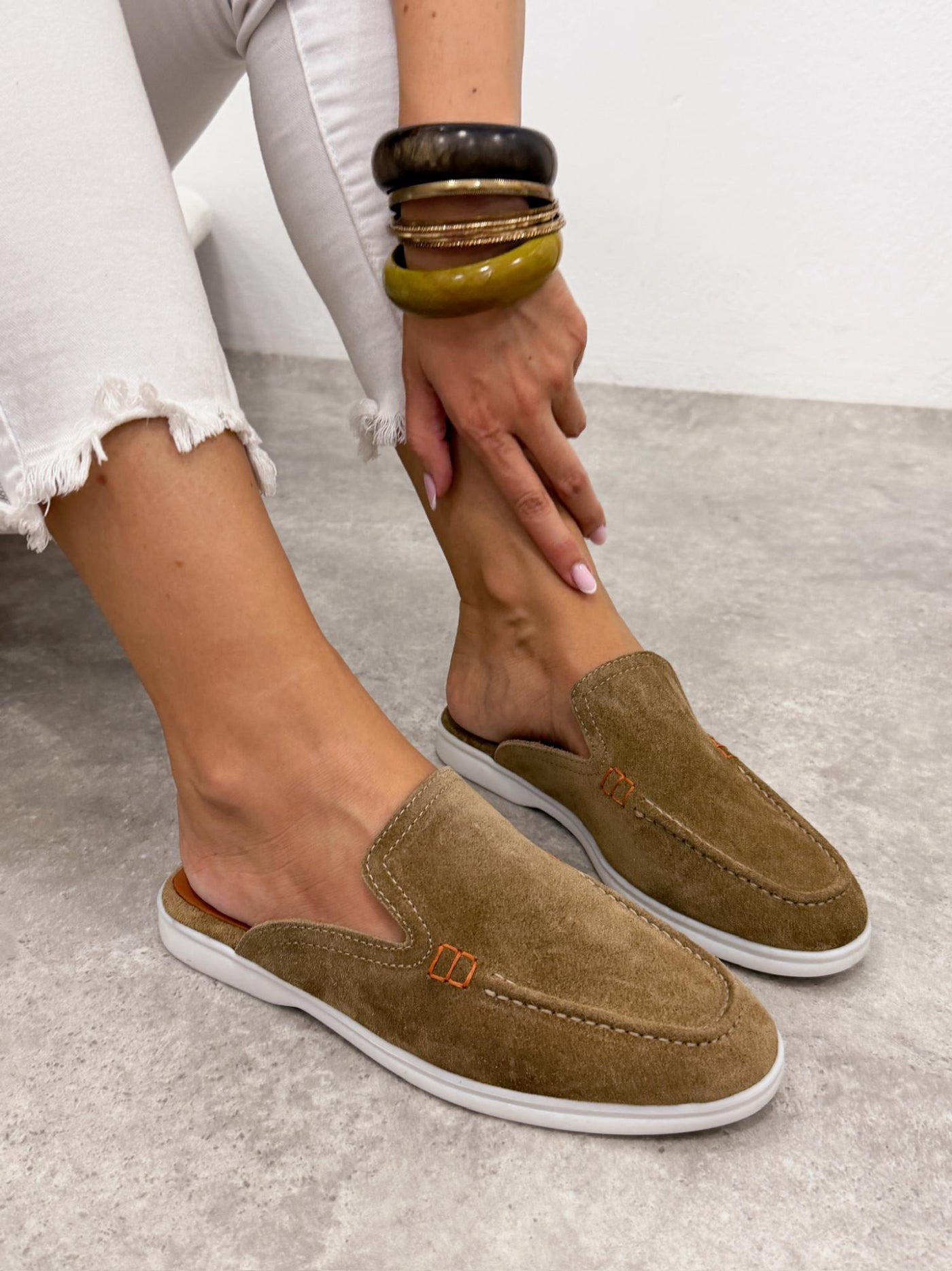 Lederhausschuhe G439 - BEIGE