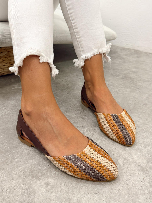 Leather sandals G415 - BROWN