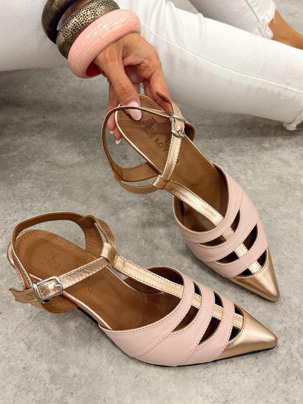 Leather sandals G383 - ROSE