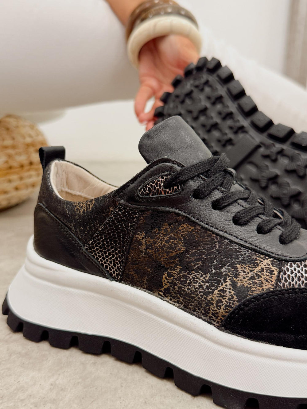 Ledersneaker G457 - SCHWARZ