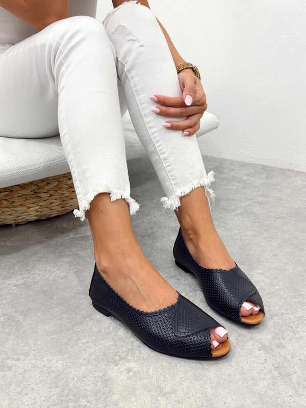 Leather sandals G416 - BLACK