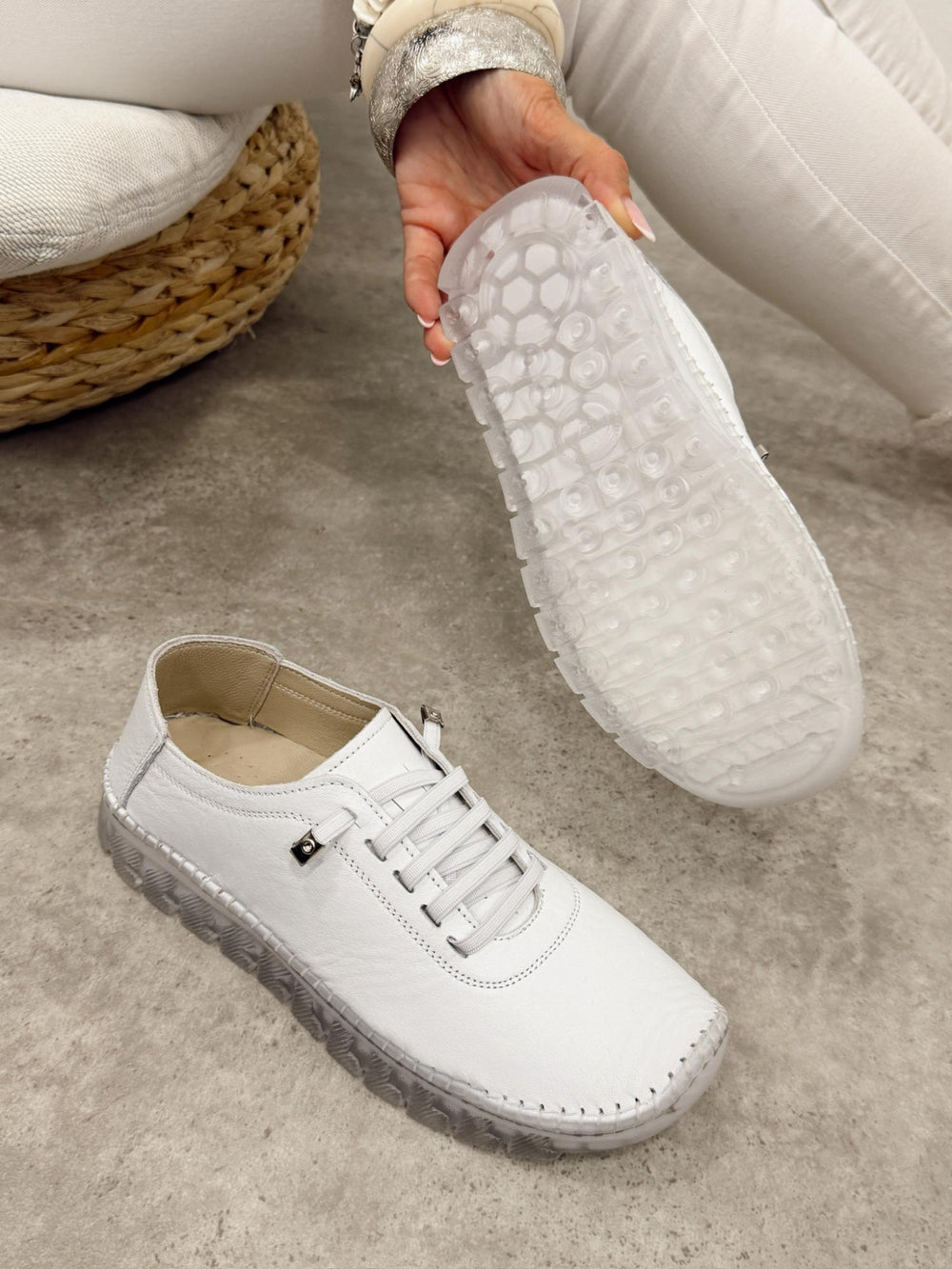 Ledersneaker G451 - WEISS