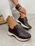 Leather sneakers G455 - BROWN