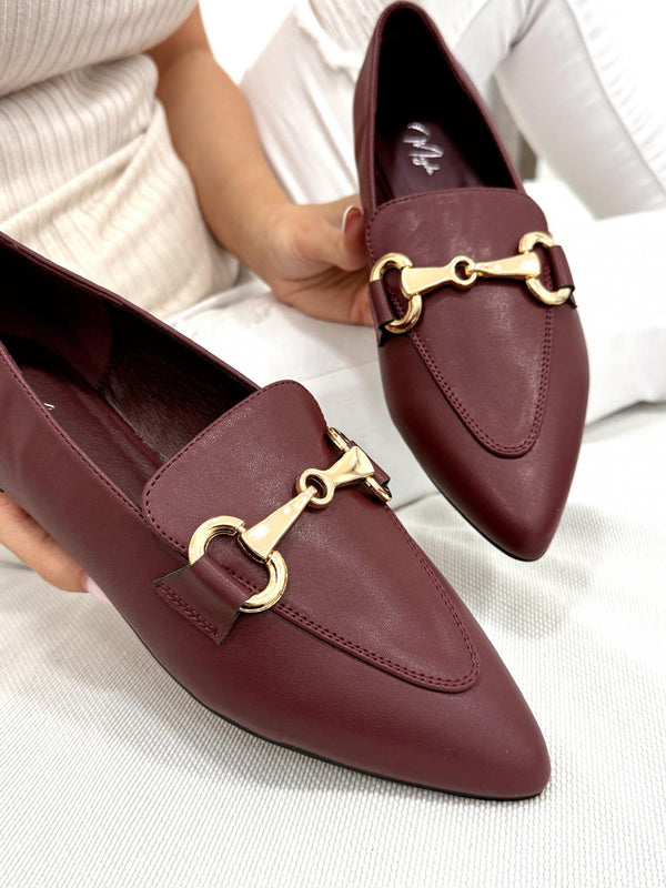 Women flats G251 - WINE RED