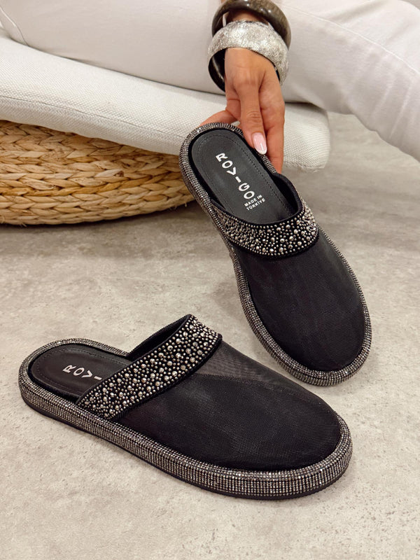 Women Slippers and Mules G483 - BLACK