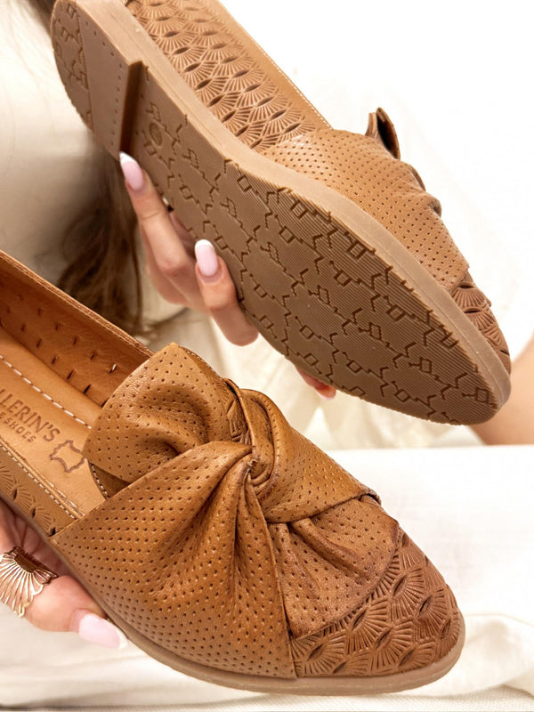 Leather ballet flats G189 - CAMEL