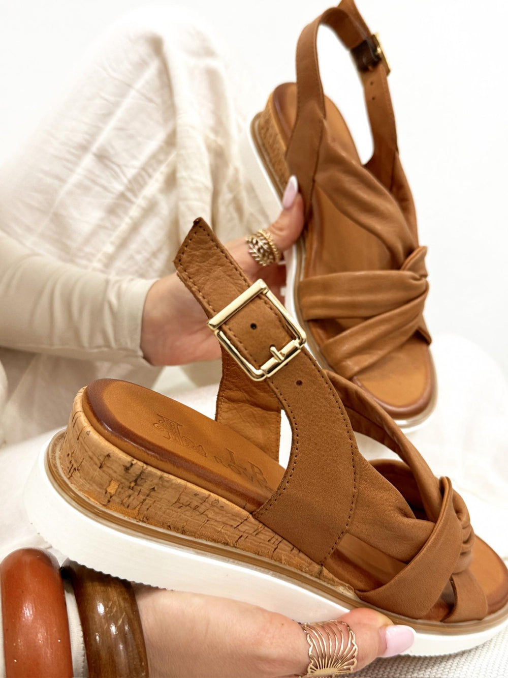 Ledersandalen G170 - CAMEL