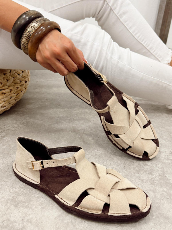 Leather sandals G369 - LIGHT BEIGE