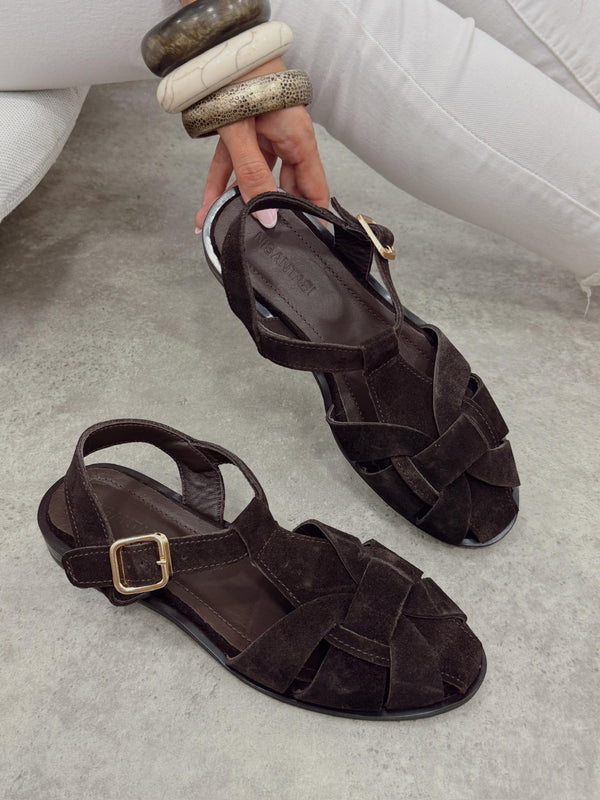 Leather sandals G431 - BROWN