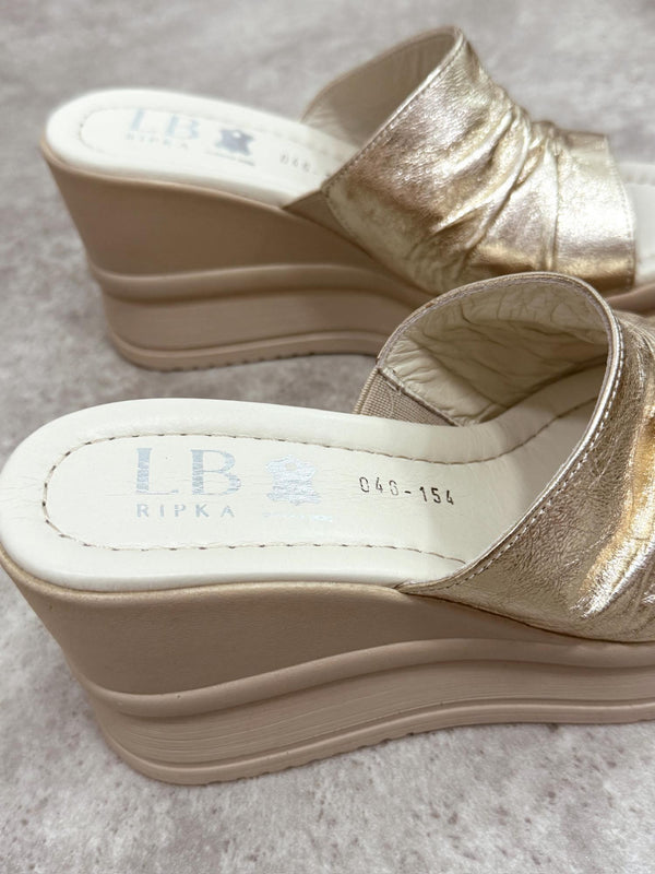 Leather slippers G180 - GOLD