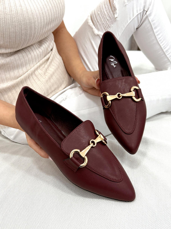 Women flats G251 - WINE RED
