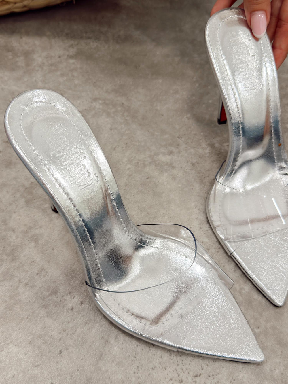 Damen Pantoffeln und Pantoletten G509 – SILBER