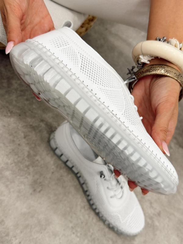 Leather sneakers G452 - WHITE
