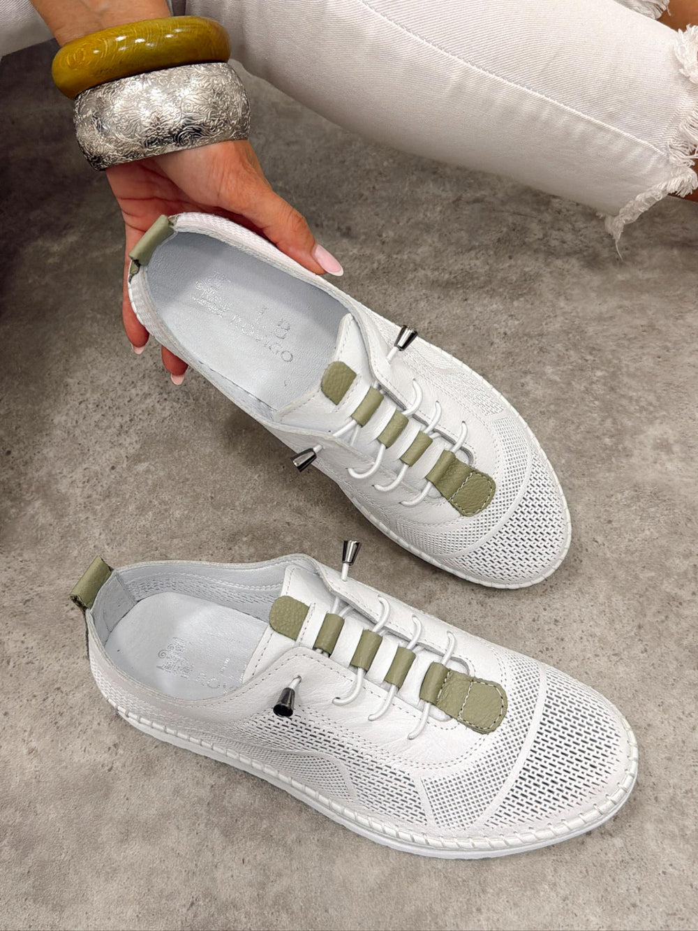 Ledersneaker G399 - WEISS