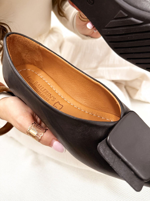 Leather ballet flats G183 - BLACK