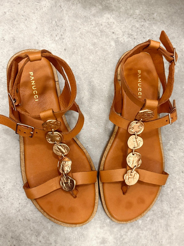 Leather sandals G408 - CAMEL