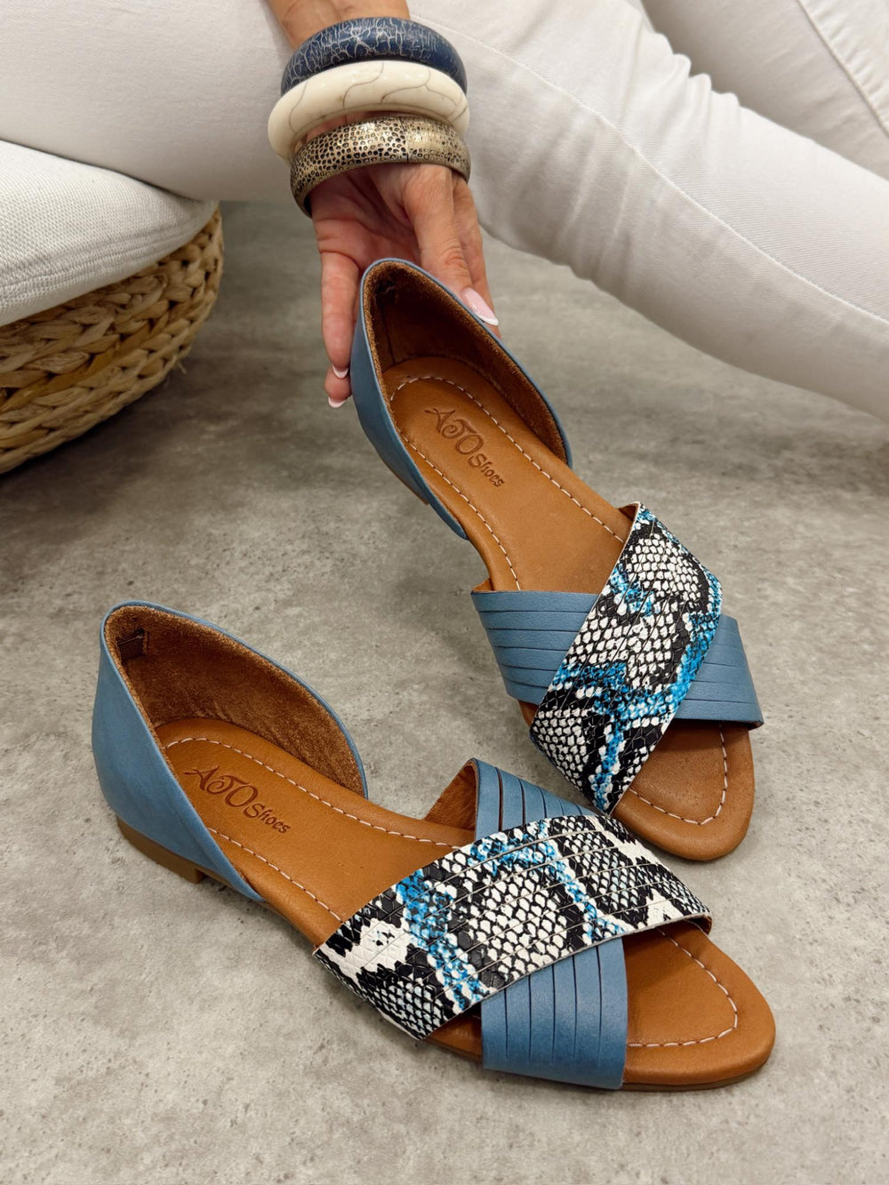 Ledersandalen G473 - BLAU