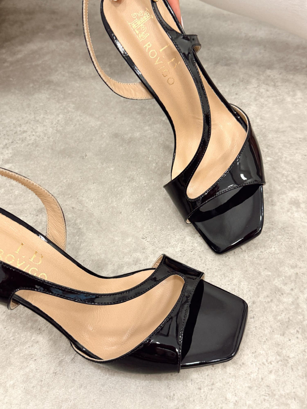 Leder-Sandalen G378 - SCHWARZ