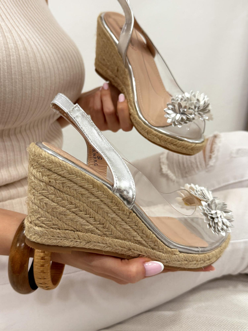 Women sandals G212 - SILVER