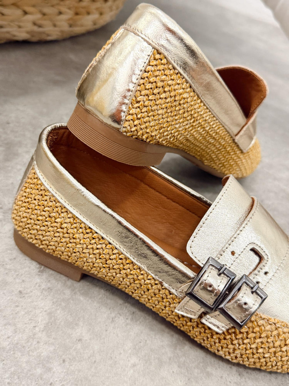 Flache Lederschuhe G417 - GOLD