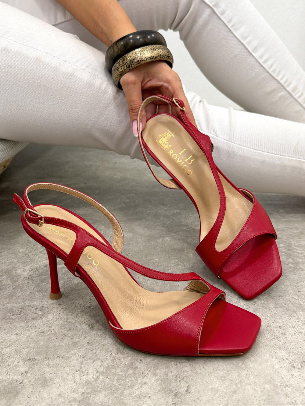 Ledersandalen G378 – ROT