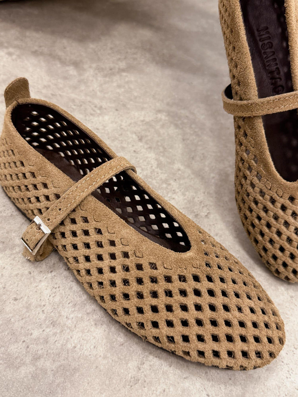 Leather ballet flats G437 - BEIGE