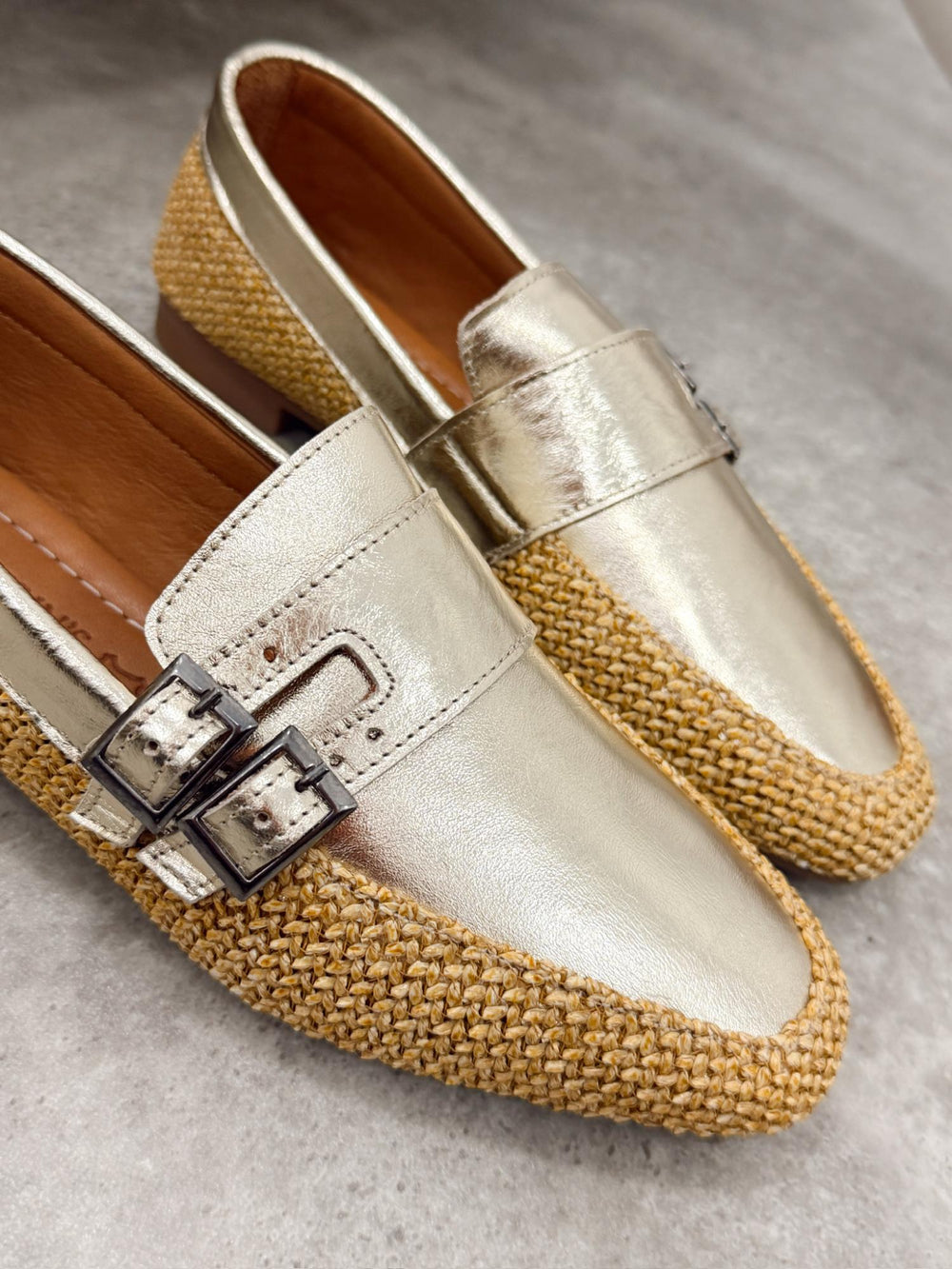 Flache Lederschuhe G417 - GOLD