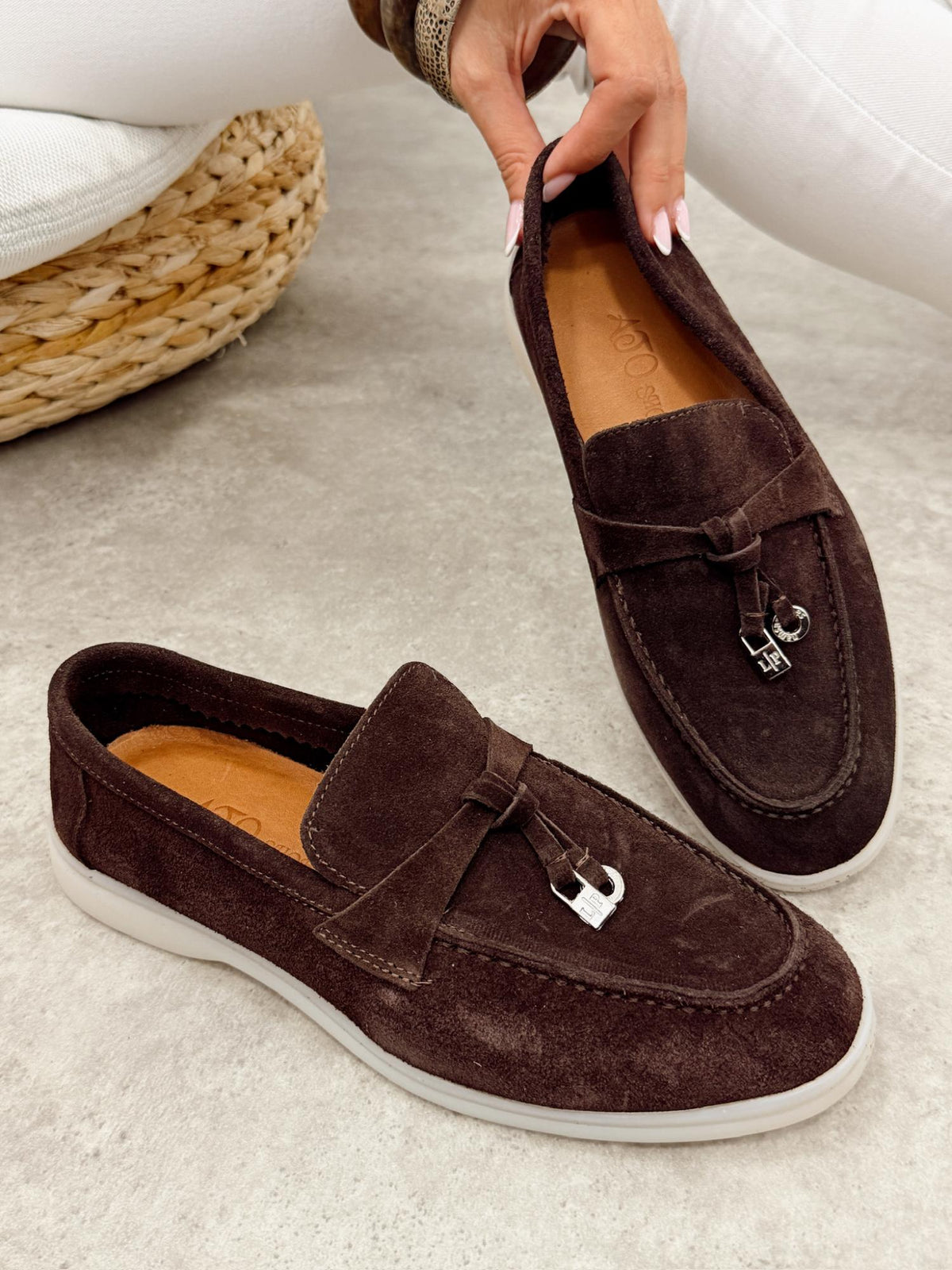 Flache Lederschuhe G459 - BRAUN