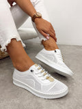 Leather sneakers G399 - WHITE