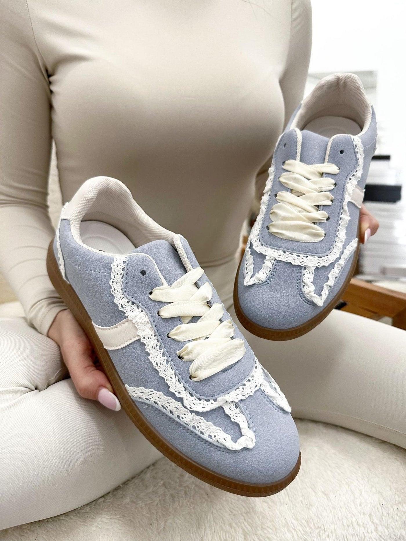 Sneakers dama G032 - ALBASTRU