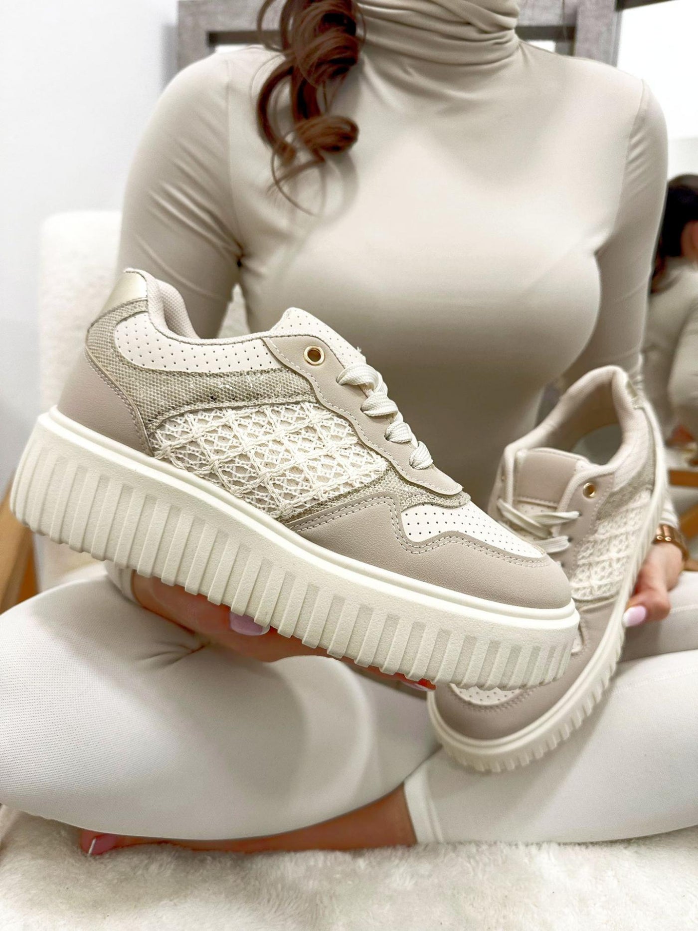 Sneakers dama G002 - BEJ
